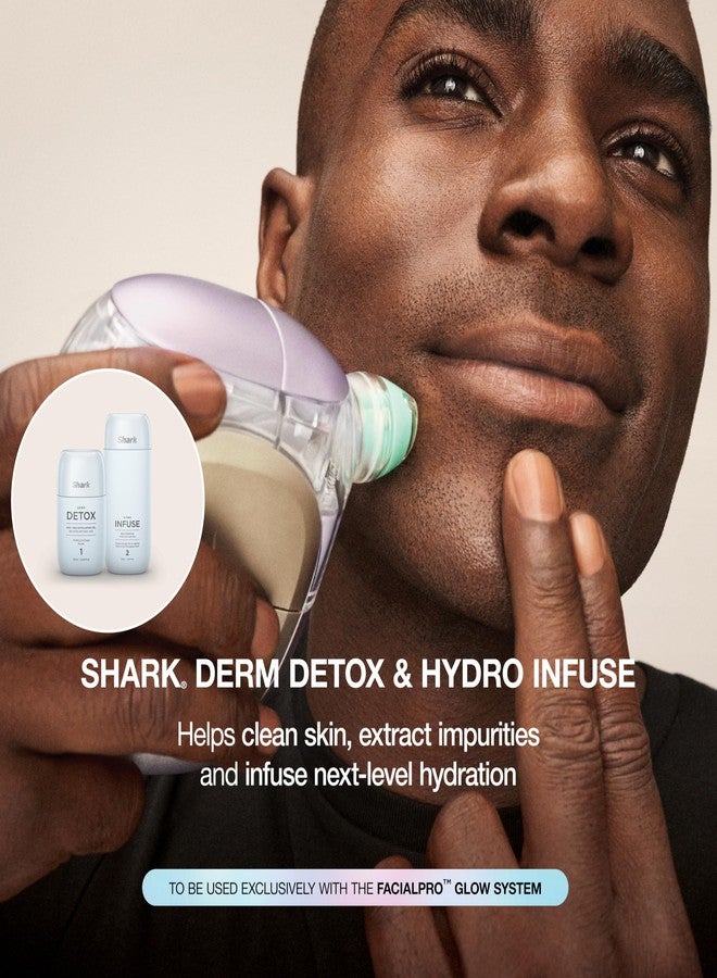 شارك مجموعة Shark FacialPro Glow Replenishment Kit، جل تقشير ديرم ديتوكس AHA + BHA ومرطب Hydro Infuse BHA، تقشير وترطيب بمستوى المنتجعات الصحية، متوافق مع نظام FacialPro Glow، XSKFH3 - Image 2